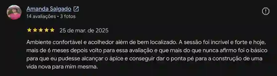 Depoimento de Amanda Salgado sobre a Poliana Santos no Google