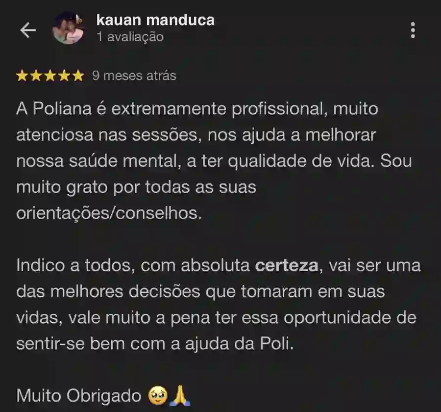 Depoimento de Kauan Manduca sobre a Poliana Santos no Google