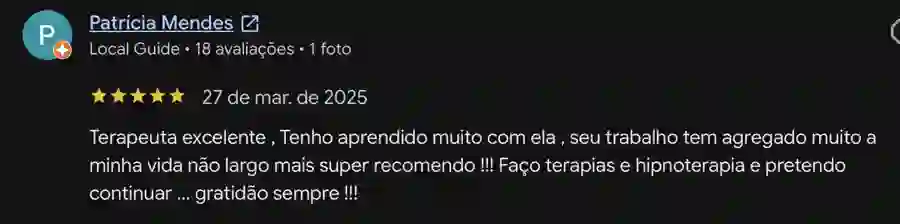 Depoimento de Patricia Mendes sobre a Poliana Santos no Google